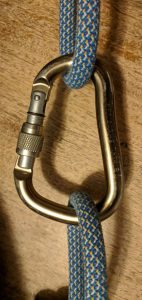 carabiner with opposing force - major axis