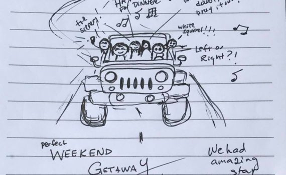 illunstration - jeep - climbing women