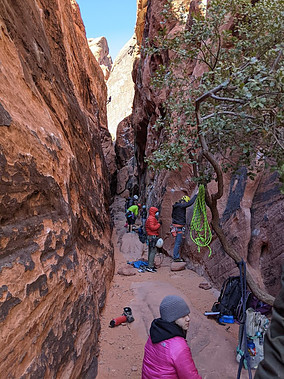 red rock black corridor