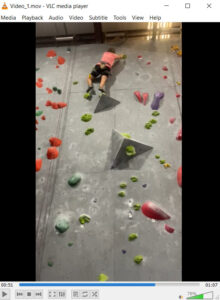 Video of Mary climbing
