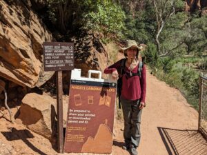 sign for Angels Landing permit